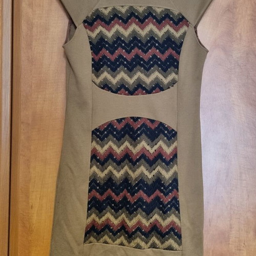 Dress and jacket set used, brown and orange