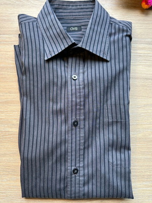 Ανδρικό πουκάμισο OVS μεταχειρισμένο, μαύρο, slim fit L-XL