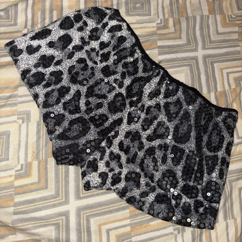 Shein mini sexy leopard shorts, black and white