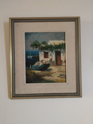 Πίνακας λάδι τοπίο μεταχειρισμένος, 39x35 εκ.