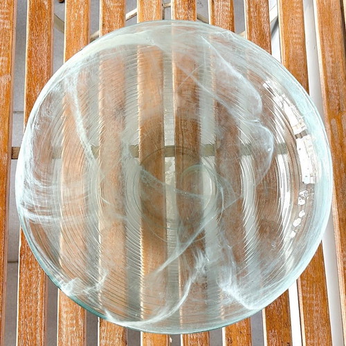 Handmade glass platter new, decorative fruit bowl