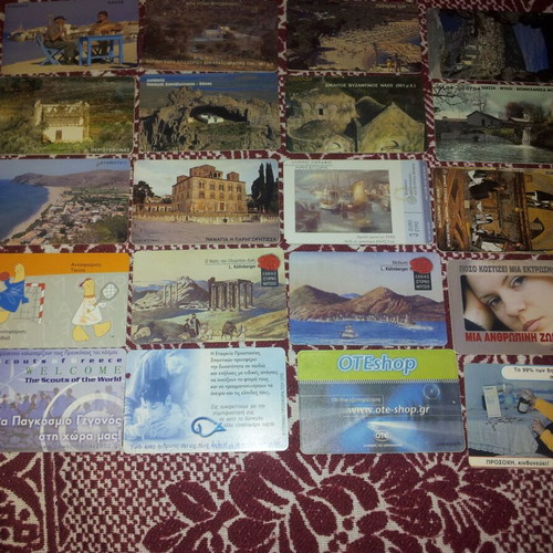 Phone cards used, pack of 20 pieces
