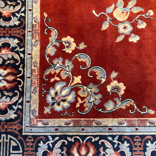 Machine-made red rug 100% wool like new 3.10x1.85