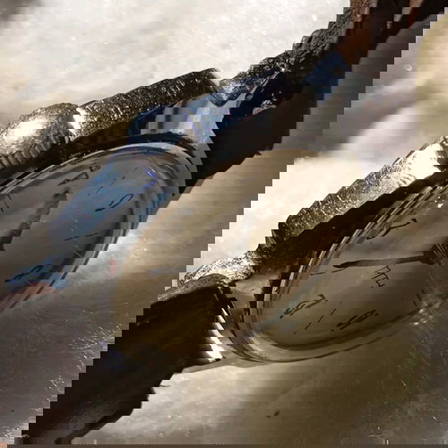 Vintage γερμανικό μηχανικό ρολόι Ruhla μεταχειρισμένο με δερμάτινο λουράκι