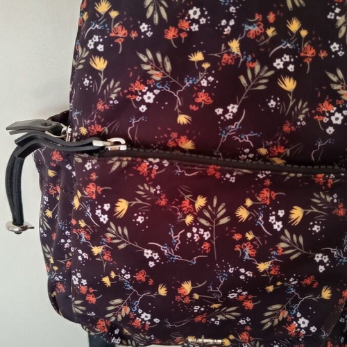 Floral Mini Backpack Parfois like new, black with colorful autumn print