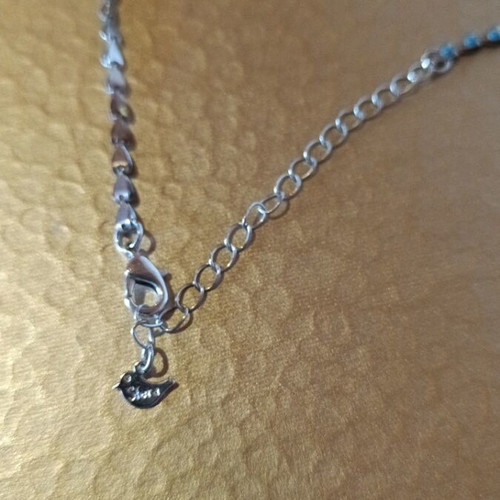 Choker necklace new, turquoise with subtle design