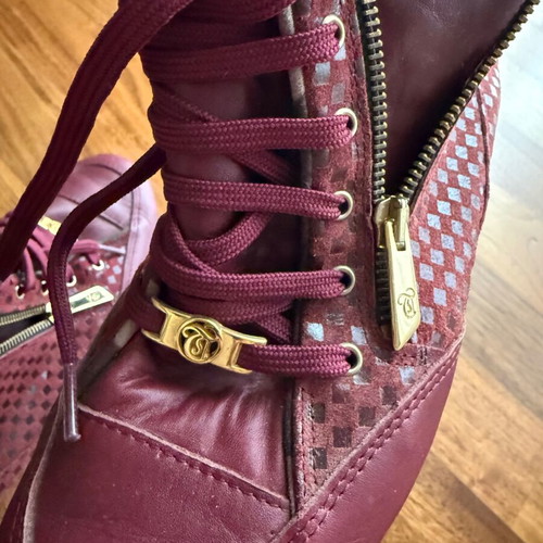 Burgundy leather ankle boots size 37 like new
