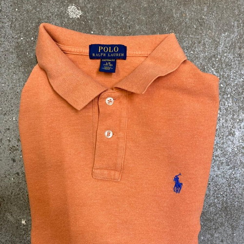 Ralph Lauren Polo shirt, orange, custom fit, size S-L (14-16)