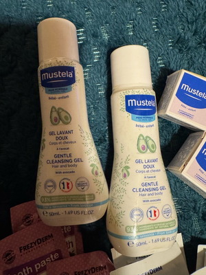 Mustela and Frezyderm baby products new, cleansing and care set