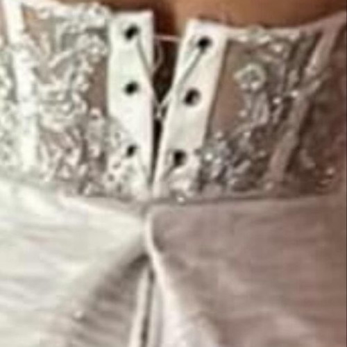 Wedding dress with sparkling strass bust Greek tailoring size large like new