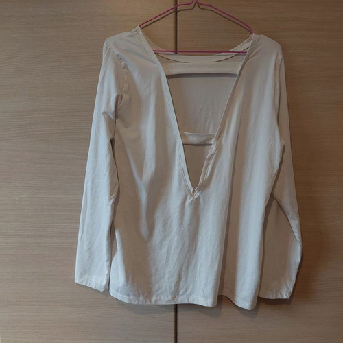Crane beige long-sleeve blouse like new, size 44/46
