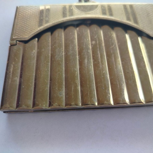 Vintage brass Gwenda cigarette case used, British made