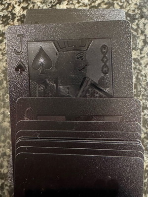 Black plastic playing cards new