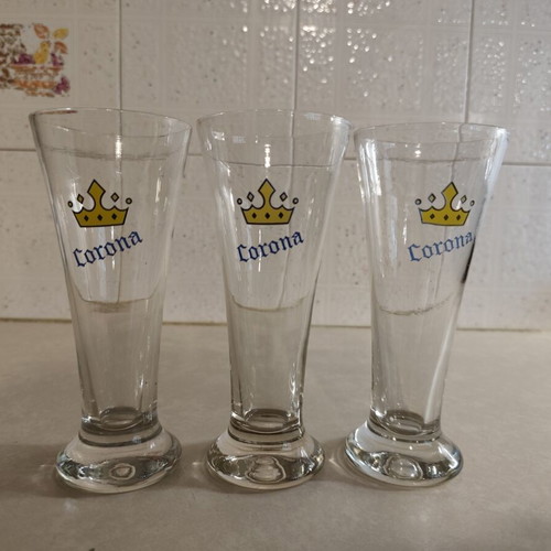 Corona glass set of 3 like new