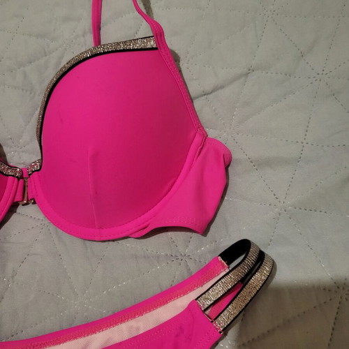 Bikini fuchsia with silver details like new, size M