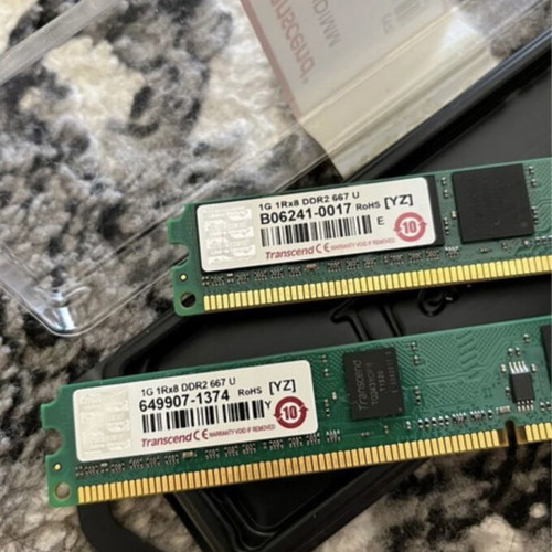 Transcend RAM set 2GB (2x1GB) DDR2 667MHz DIMM for desktop PC like new