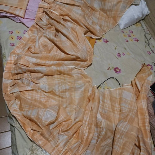 Curtains new with separate ruffle, set of 3 pieces
