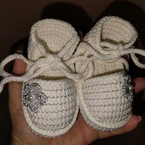 Knitted baby espadrilles