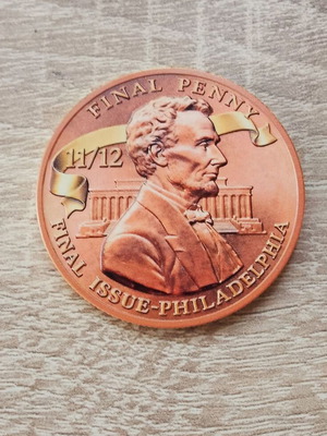Αναμνηστικό νόμισμα Lincoln Final Penny 2025 καινούργιο