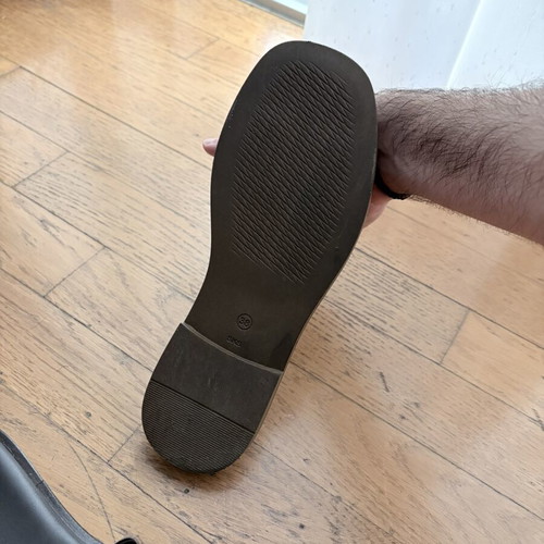 Gianna Kazakou leather slippers dark brown, like new, size 38