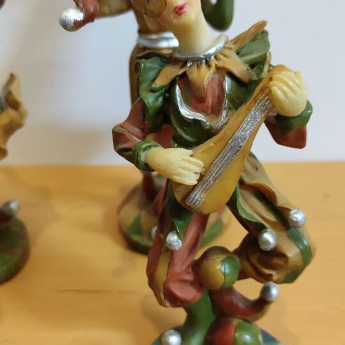 Musical figures handmade rare set of 4 polyresin like new