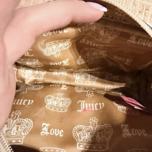Juicy Couture pink velvet vintage pouch used, Y2K collectible