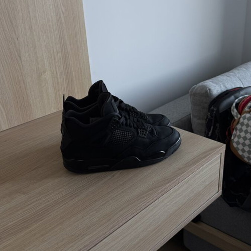 Jordan 4 Retro Black Cat sneakers like new, size 47.5, black