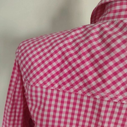Schoeffel women's pink-white checkered shirt like new, size L/XL