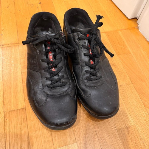 Prada sneakers black leather used size 43.5