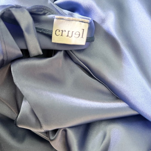 Cruel satin dress Large like new, light blue with bell sleeves