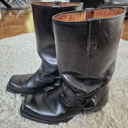 Loblan Biker Engineer Boots used, leather, size 44, vintage