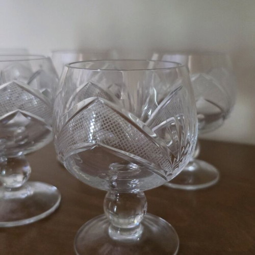 Crystal glasses for cognac like new, set of 6