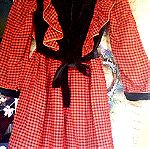  Vintage! Ποιοτικό Φορεματάκι με βελούδινο ύφασμα για κοριτσάκι, απο '80