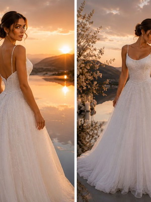 Princess Wedding Dress with Pearls and Crystals Couture Size M like new
