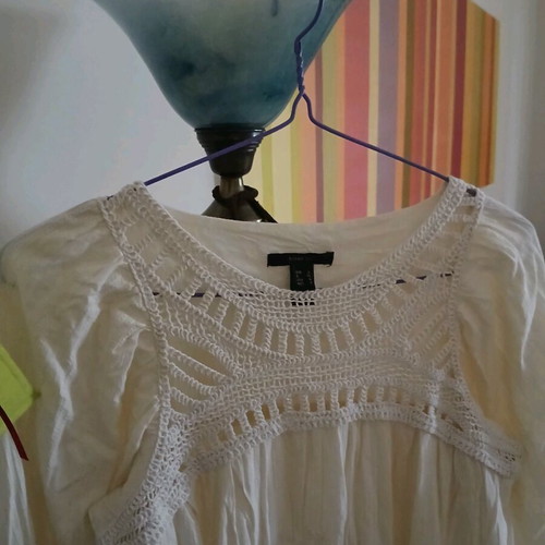 Mango broderie dress, ecru, cotton fabric