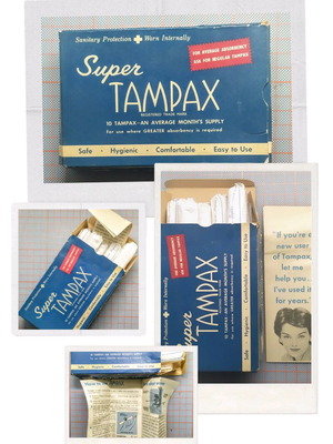 Vintage rare Tampax Super 10 tampon box used