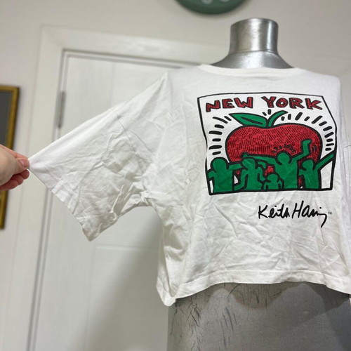Keith Haring crop top used, size L, colorful