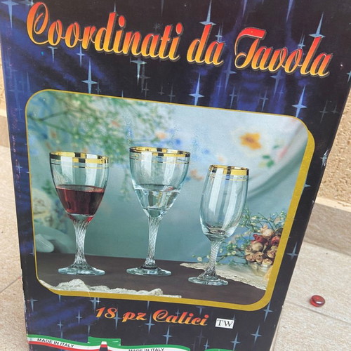 Luxury glasses set with silver line new