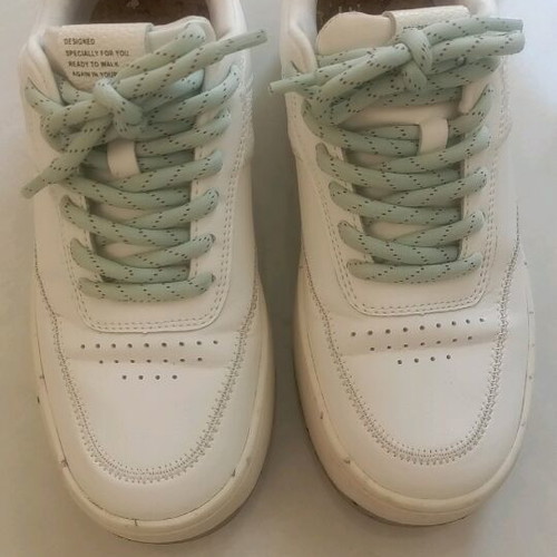 Bershka platform sneakers used, size 35, white with colorful splashes