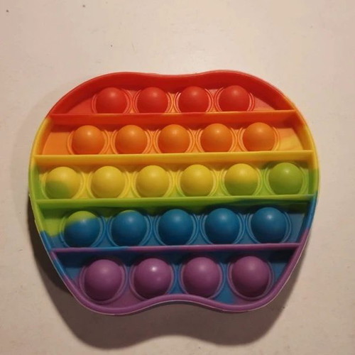 Pop It Fidget Toy apple shape like new, multicolor