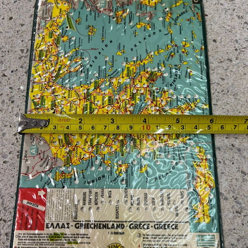 Vintage Greece Road Map used from the 70s