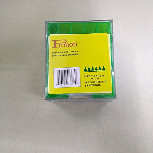 Acrylic holder for Post-it notes with 5 pencil slots green new