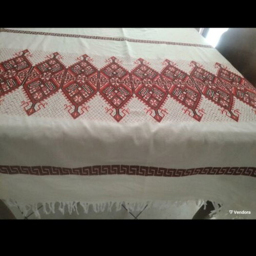 Traditional Greek Woven Tablecloth like new with Minoan design