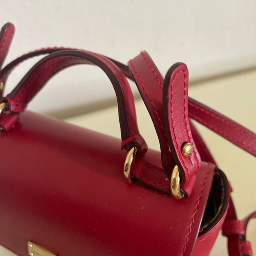 Dolce Gabbana Mini Sicily bag 100% leather burgundy new