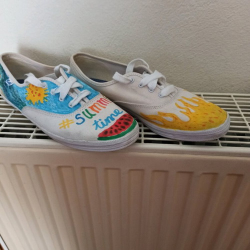Keds women's shoes like new, painted, size 39