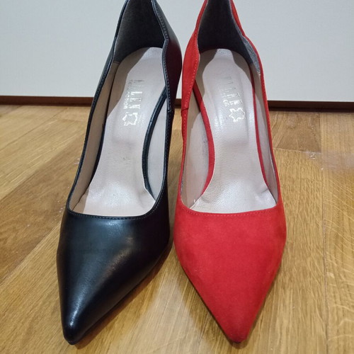 Ellen pumps size 40 used, red and black