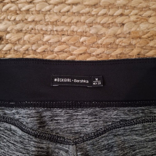 Bershka women's long leggings like new, high waist, slim fit, black and grey