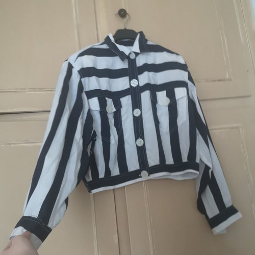 Mexx striped cropped jacket shirt size L 40 used