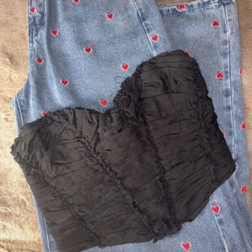Zara black ruffled corset size XS like new