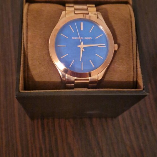 Michael Kors wristwatch women's like new, rose gold with blue dial